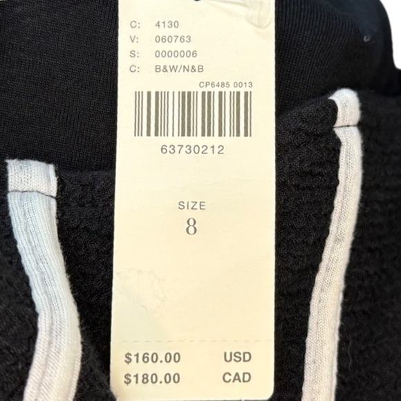 NWT Anthropologie Maeve Sweetheart Mini Dres, Black with White Stripes, Size 8 - Picture 9 of 12